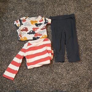 Carters Striped and Car Print Outfit Set